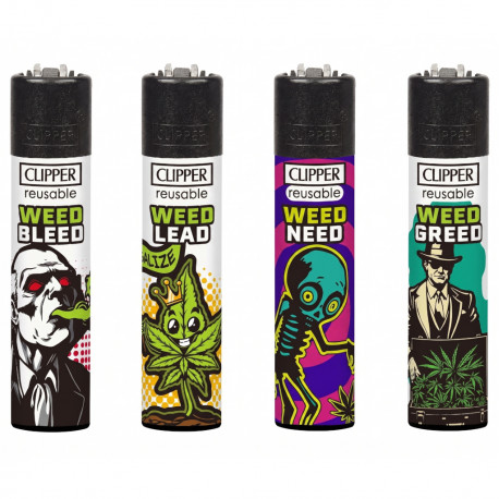 4 x Zapalniczka Clipper Weed Rhyme