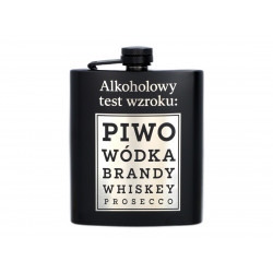 Piersiówka metalowa Czarna 210ml Alkoholowy Test Wzroku