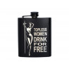 Piersiówka metalowa Czarna 210ml Topless Women Drink For Free