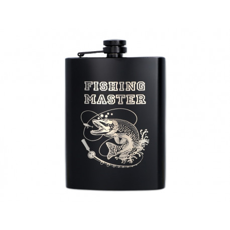 Piersiówka metalowa Czarna 240ml Fishing Master wędkarska