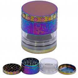 Młynek Grinder Crusher metalowy 4 cz do ziół CBD tytoniu Rainbow