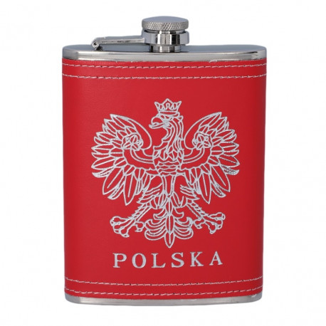 Piersiówka stal nierdzewna 240ml Polska Godło Orzełek