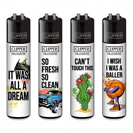 4 x Zapalniczka Clipper Hiphop Slogan 2