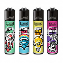 4 x Zapalniczka Clipper Snappy Slogan