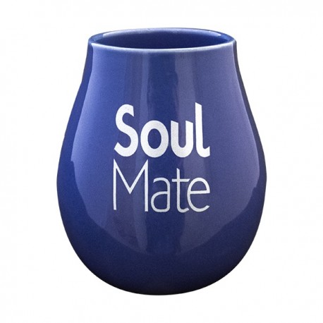 Matero ceramiczne z logo Soul niebieskie