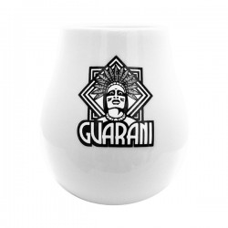 Matero ceramiczne z logo Guarani białe
