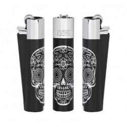 Zapalniczka Clipper Metal Mexican Skulls Silver