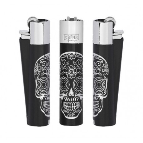 Zapalniczka Clipper Metal Mexican Skulls Silver