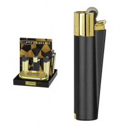 Zapalniczka Clipper Metal Black&Gold czarna