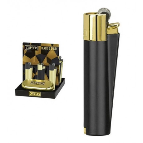 Zapalniczka Clipper Metal Black&Gold czarna