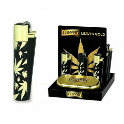 Zapalniczka Clipper Metal Leaves Gold złota