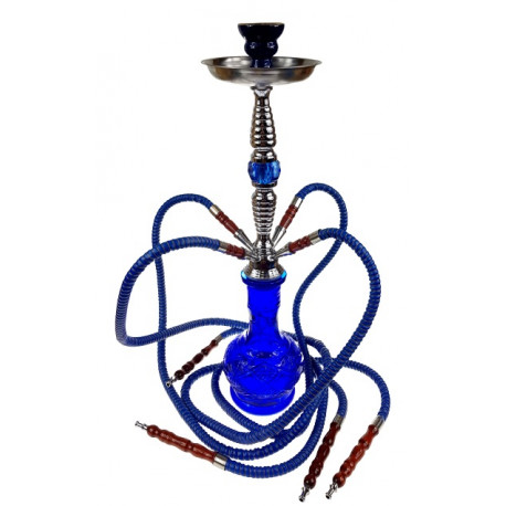 Shisha Fajka niebieska 4 węże 53cm