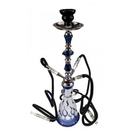 Shisha Fajka czarna Płomień 3 węże 53cm kuferek