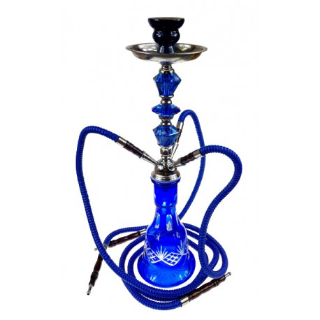 Shisha Fajka niebieska 3 węże 53cm kuferek