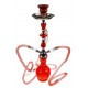 Shisha Fajka czerwona 3 węże 53cm kuferek