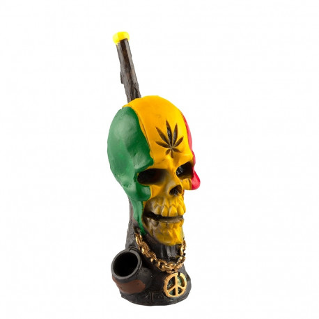 Lufka Rasta Skull Pipe L 18cm