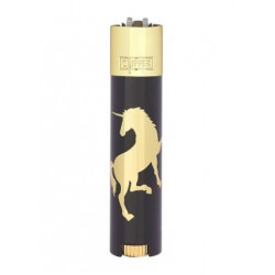 Zapalniczka Clipper Metal Unicorns Gold