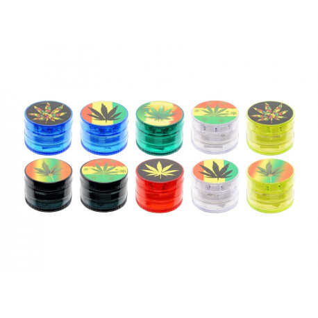 Młynek plastikowy Cannabis 50mm 4cz mix kolor