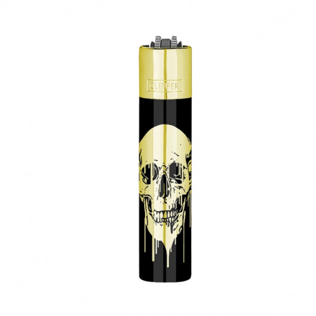 Zapalniczka Clipper Metal Skulls Gold