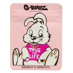 Woreczek strunowy Banksy's Thug for Life Pink 65x85mm