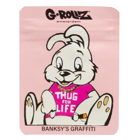 Woreczek strunowy Banksy's Thug for Life Pink 65x85mm